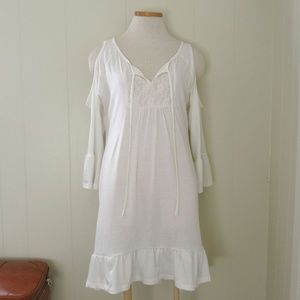 Cold Shoulder Peasant Dress Beach CoverUp Reborn M